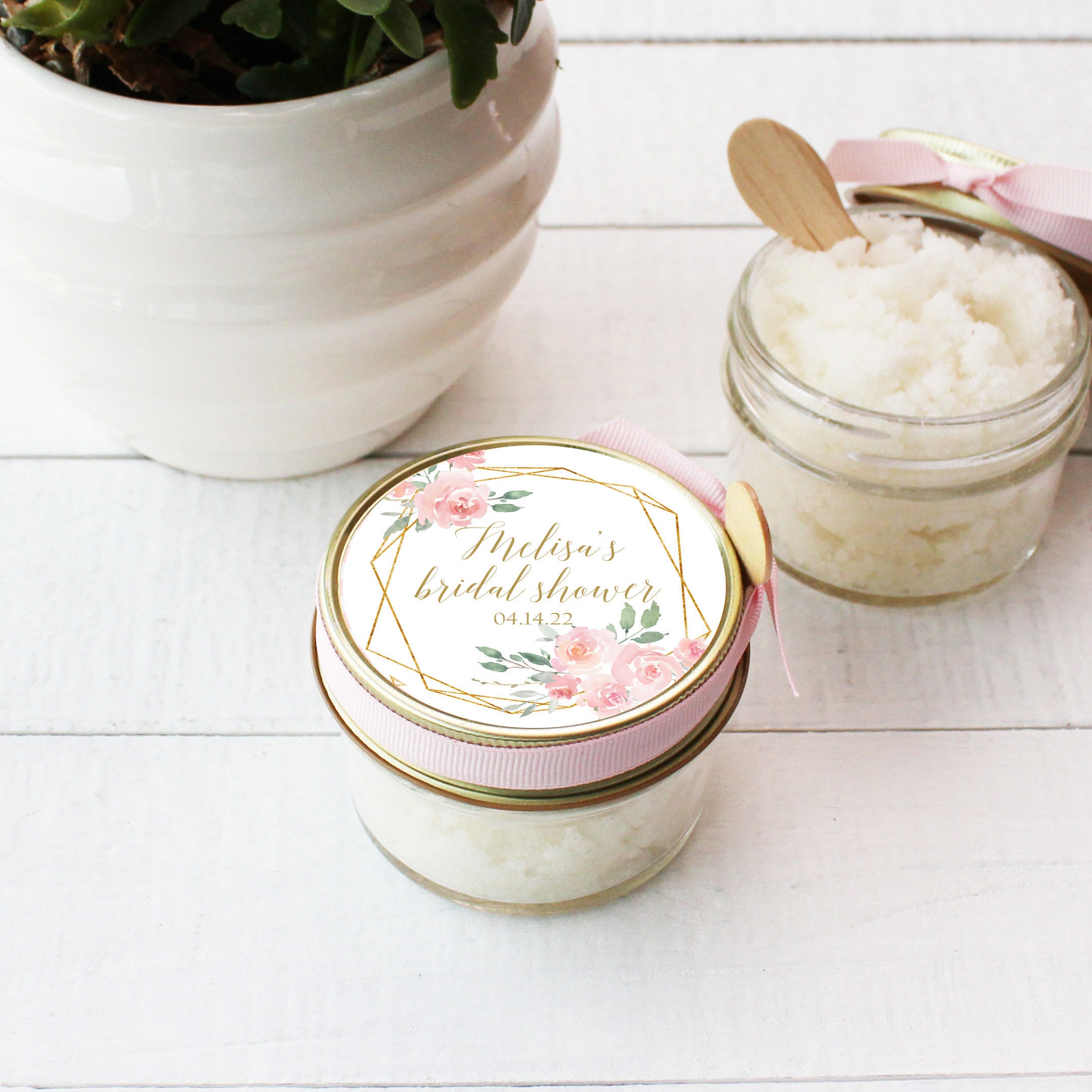 pink sugar scrub for baby shower