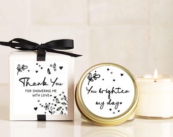 Soy Candle Favors: Bridal Shower, Baby Shower Thank You Gifts