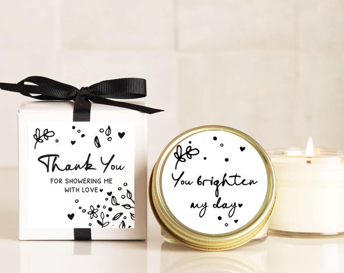 Soy Candle Favors: Bridal Shower, Baby Shower Thank You Gifts
