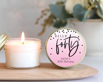 40th Birthday Party Favors Women's Birthday Party Favors Milestone Birthday Party Favors Personalized Candles Party Favor Candles