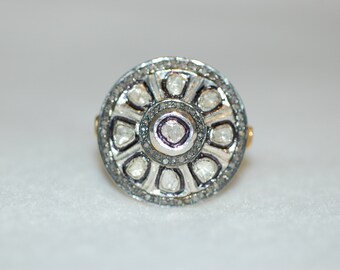 Rose Cut Diamond Starburst Ring