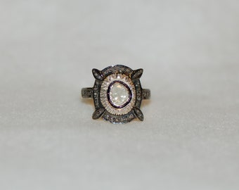 Diamond Shield Antique Style Ring