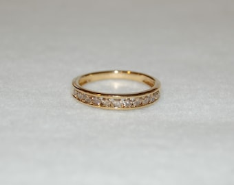 Champagne Diamond Silver Band
