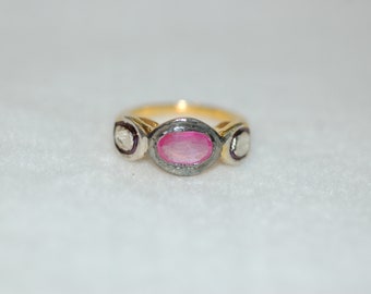 Three Stone Ruby and Diamond Ring