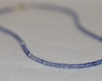 Tanzanite Faceted Beads Rivière Gemstone Necklace