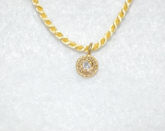 Petite Diamond Disk Gold Plated Pendant