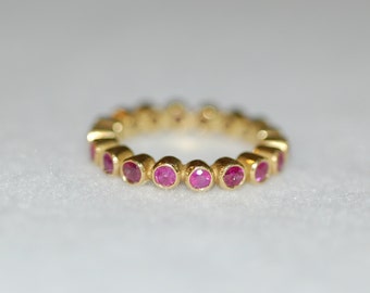 Pink Sapphire Eternity Band