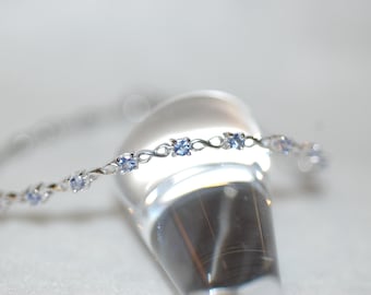 Tanzanite Infinity Sterling Silver Bracelet