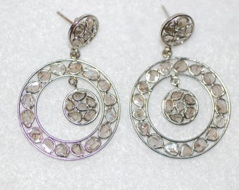 Diamond Stained Glass Door Knocker Dangle Earrings