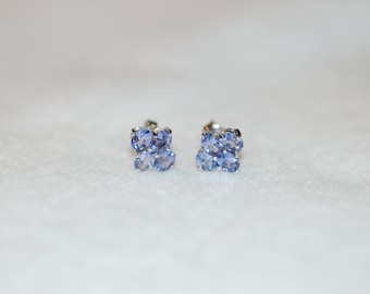 Tanzanite Clover Stud Earrings