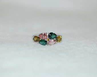 Six Teardrop Tourmaline Ring