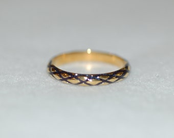 Hidalgo Harlequin Enamel Gold Band Ring