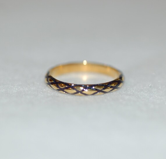 Hidalgo Harlequin Enamel Gold Band Ring