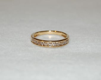Champagne Diamond Silver Band