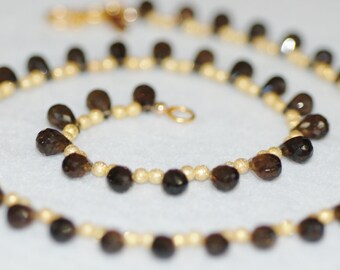 Smokey Topaz Briolette Necklace