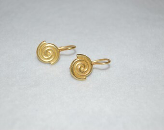 Gold Swirl Hanging Earrings