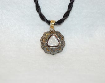 Antique Style Bold Scroll and Filigree Diamond Necklace