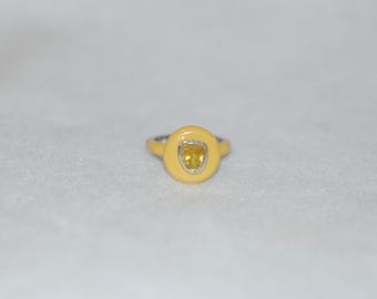 Melow Yellow Diamond and Enamel Ring