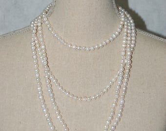 Neverending White Freshwater Pearl Long Necklace