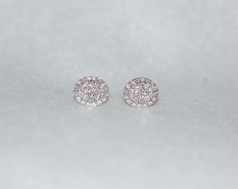 Sustainable Lab Grown Diamond Oval Cluster Stud Earrings