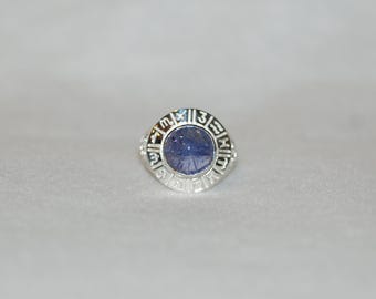Tanzanite Cabochon Zodiac Ring