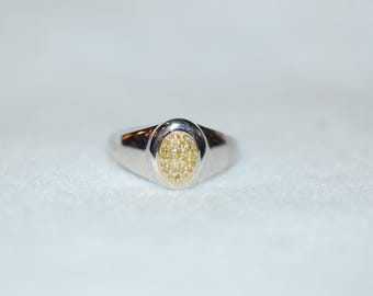 Limoncello Diamond Pave Sterling Silver Signet Ring