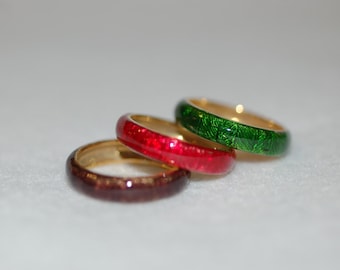 Hidalgo Wide Enamel 18K Yellow Gold Band Ring