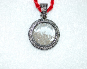 Floating Diamonds Silver Pendant Necklace