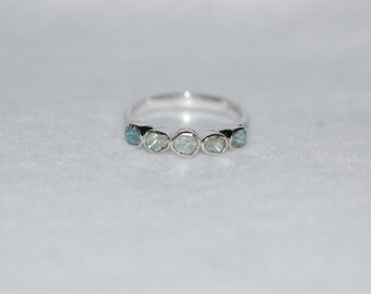 Five Stone Blue Diamonds Ring