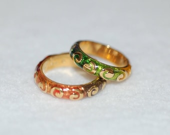 Hidalgo Rainbow Swirl Enamel Band in 18K Yellow Gold