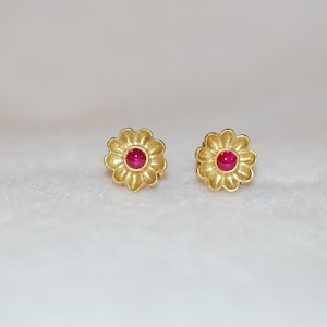 Ruby Flower Romantics Earrings