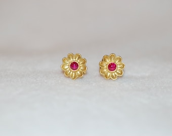 Ruby Flower Romantics Earrings