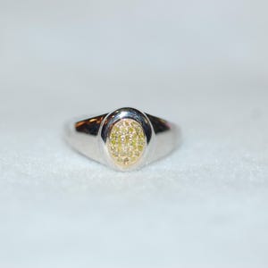 Limoncello Diamond Pave Silver Signet Ring