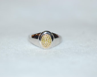 Limoncello Diamond Pave Silver Signet Ring