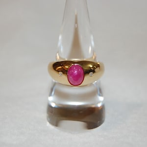 Ruby Cabochon and Diamond Signet Ring