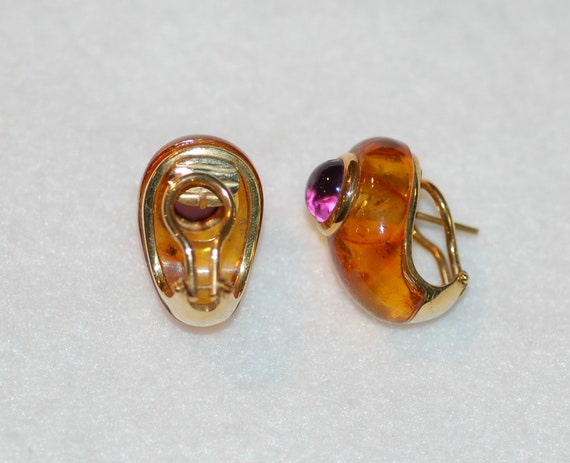 Amber and Amethyst Teardrop Earrings - image 3