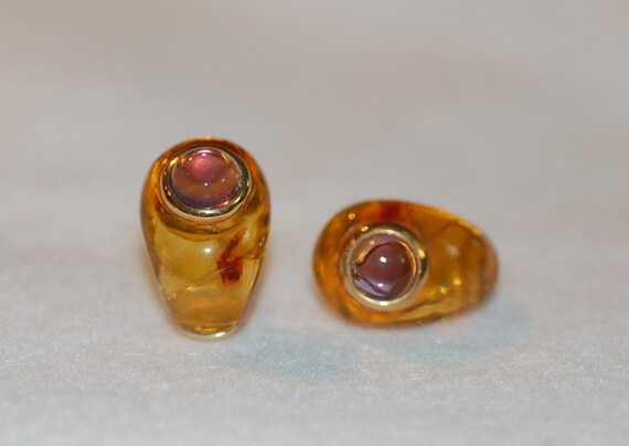 Amber and Amethyst Teardrop Earrings - image 5