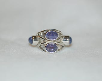 Tanzanite Cabochon Galaxy Ring