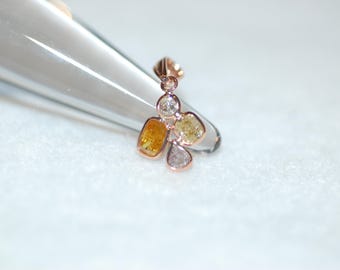 Fancy Color Diamonds Round Petal Necklace