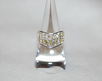 Limoncello Diamond V Silver Band Ring