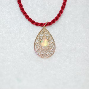 Opal Gold Filigree Necklace
