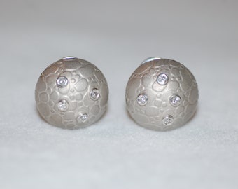 Globe Textured Diamond Earrings