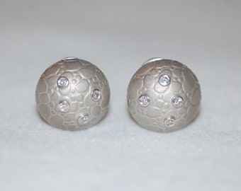 Globe Textured Diamond Earrings