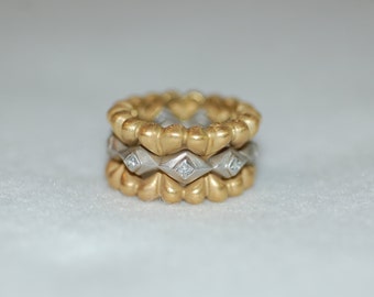 Diamond Heart Stack 3 in 1 Ring