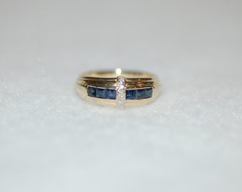 Art Deco Sapphire Line Band