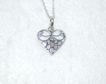 Diamond Stained Glass Heart Pendant
