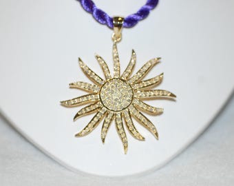 Victorian Style Diamond Sun Pendant