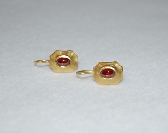 Byzantine Style Garnet Hangging Earrings