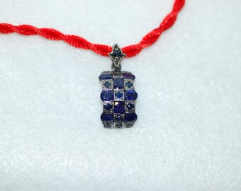 Sapphire Checkerboard Necklace