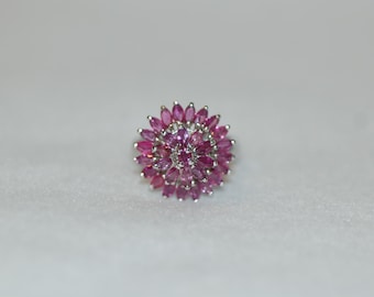 Marquise Ruby Cluster Ring